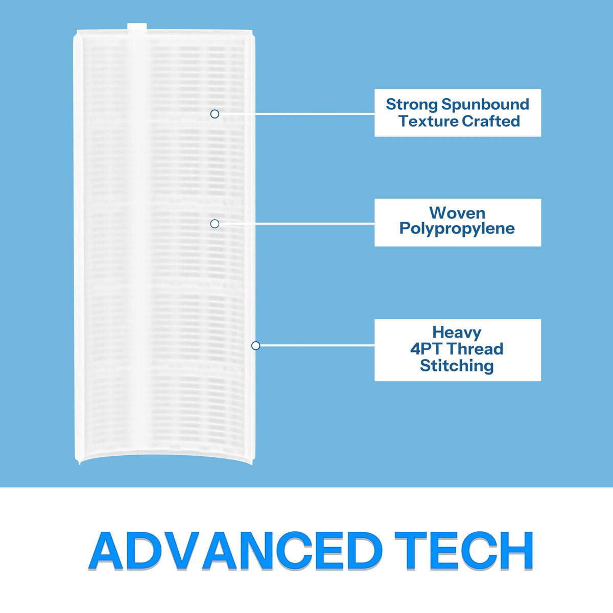 Cryspool 1005 DE filter uses polypropylene fibers for durable filtration.