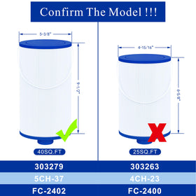 Cryspool 2402 filter compatibility label with Watkins 303279 model reference.