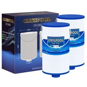 Cryspool 2402 filter outer dimensions indicate precise spa cartridge fit.