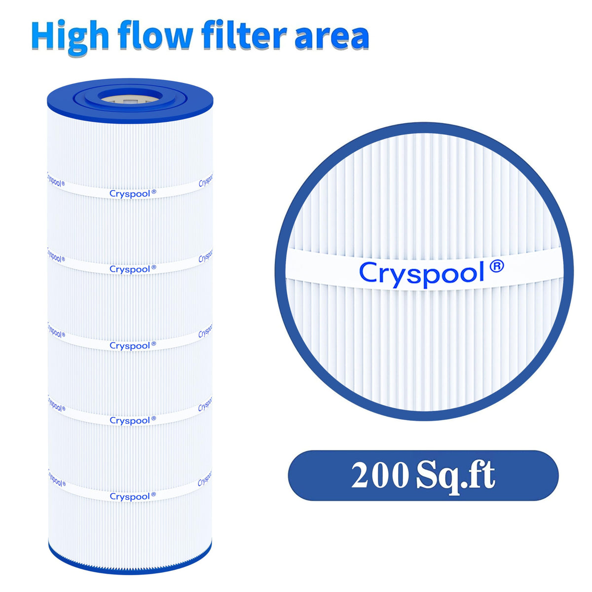Cryspool C200S filter dimensions provide clear fit and easy installation.