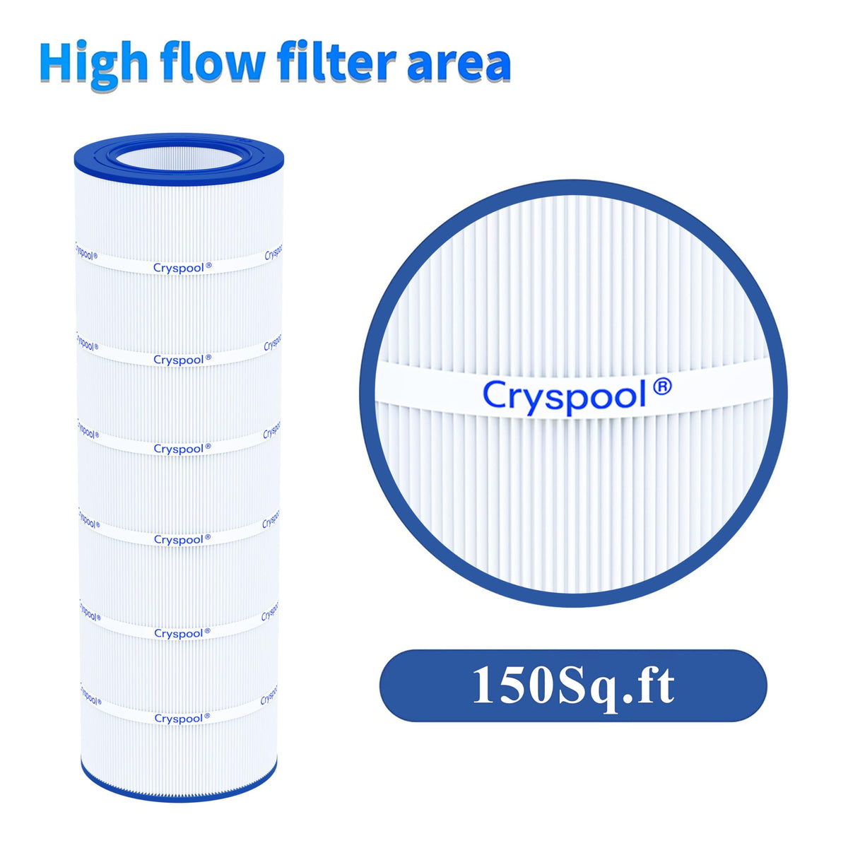 Cryspool filter in use demonstrates efficient water flow during operation