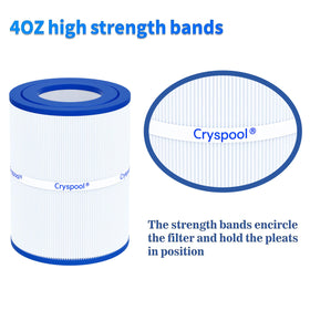 Cryspool PDM28 filter easy-cleaning pleats illustrate cleaning ease