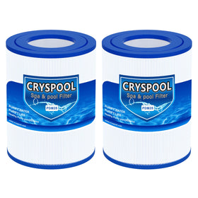 Cryspool PDM28 filter length view highlights compact spa fit