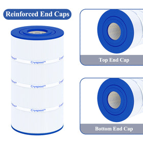 Cryspool pleats and end caps indicate sturdy, durable filtration