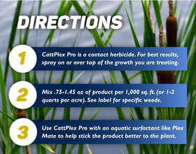 Crystal Blue CattPlex Pro water lilies focus showcases selective weed management.