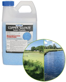 Crystal Blue copper sulfate 5 lb bag for larger pond algae control.