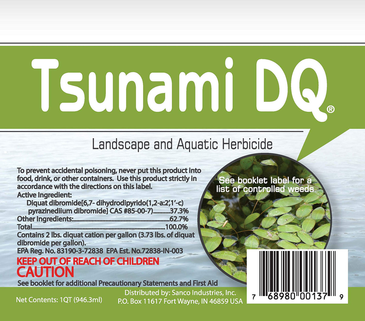 Crystal Blue Tsunami DQ label details for proper use