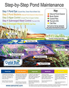 Crystal Plex pond application being poured to treat lake water