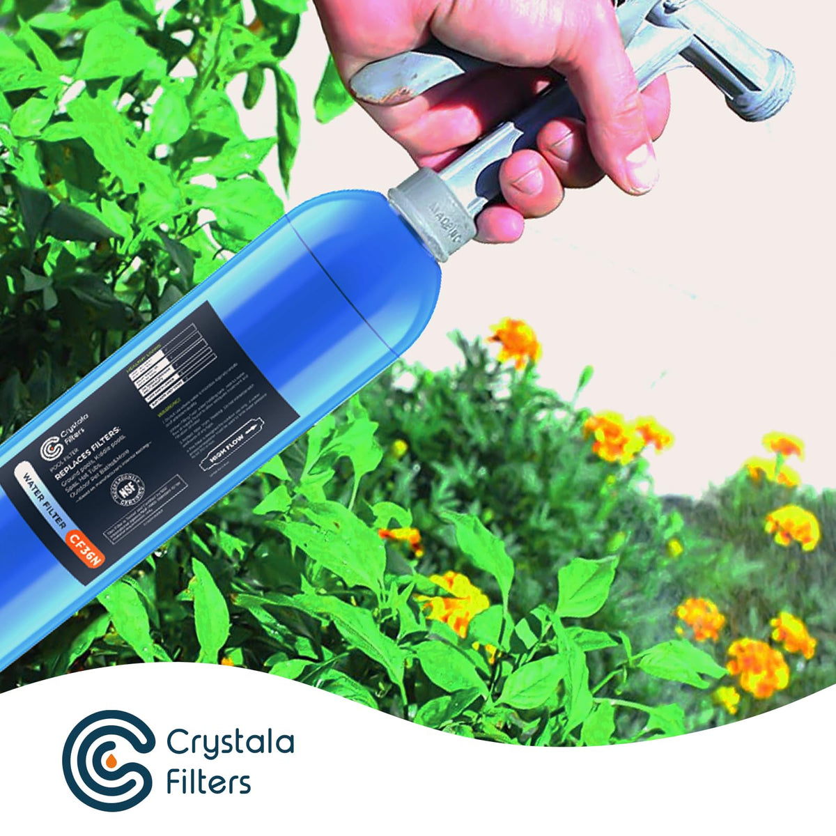 Crystala Garden Hose Filter delivers clearer water when filling hot tubs.