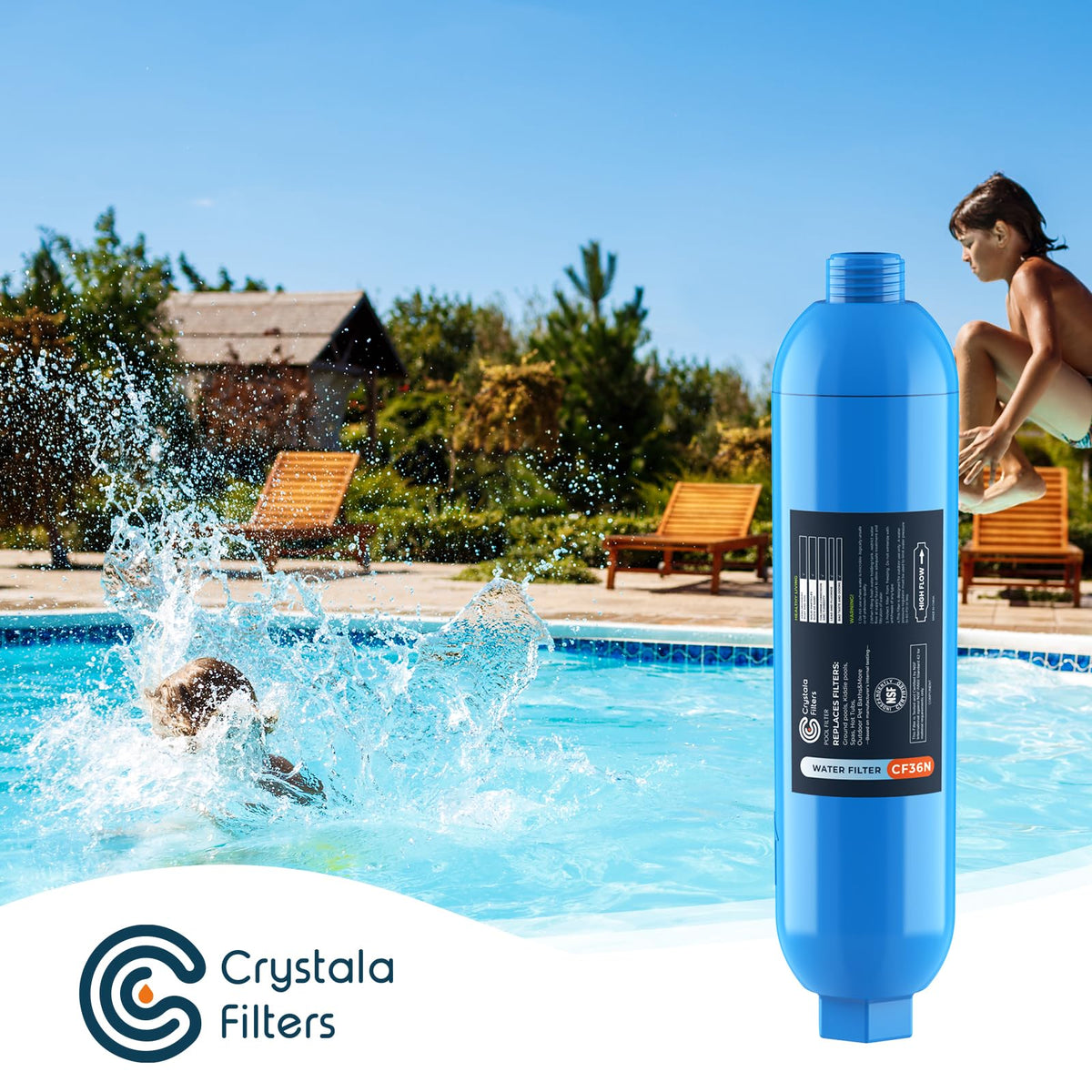 Crystala Garden Hose Filter packaging and contents overview.