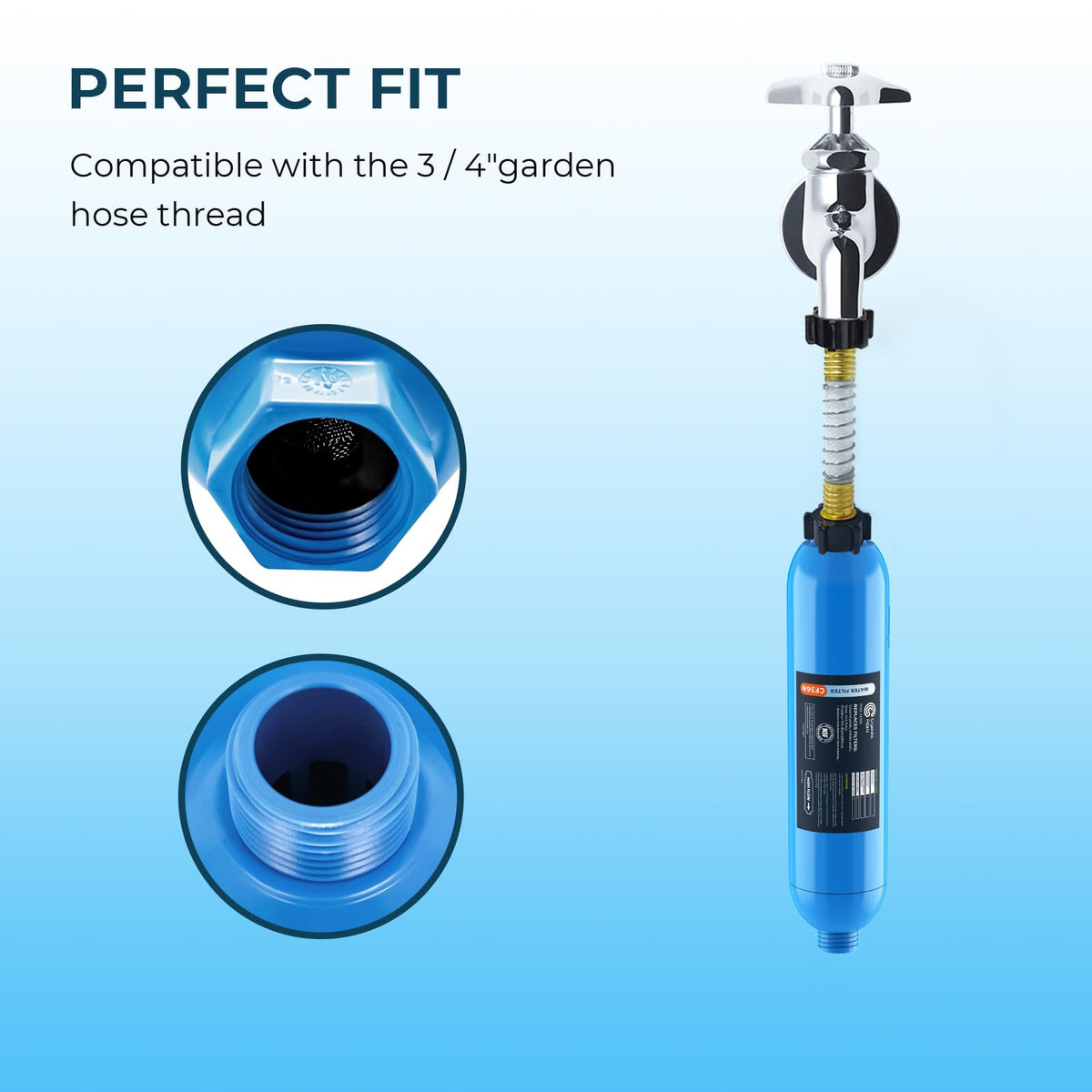 Crystala Garden Hose Filter water flow reduces impurities during pool filling.
