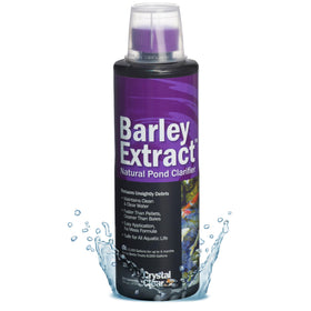 CrystalClear Barley Extract bottle pouring to start faster pond clarification.