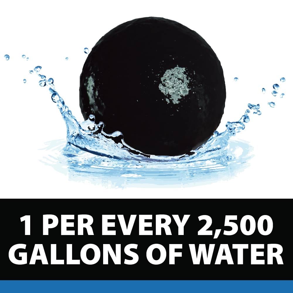 Koi pond scene with PondShock Ball demonstrates safe use around fish.
