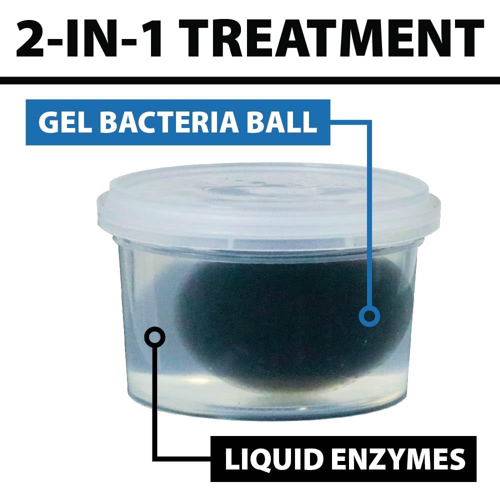 Water garden setup features PondShock Ball for improved water quality.