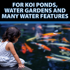 CrystalClear PondTint complements natural rocks and aquatic plants in a pond