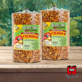 Bird-friendly design seed cylinder helps attract variety without attracting ground wildlife.