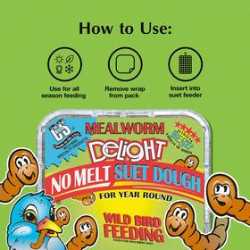 C&S Mealworm Delight helps bluebirds and sparrows at backyard feeders.