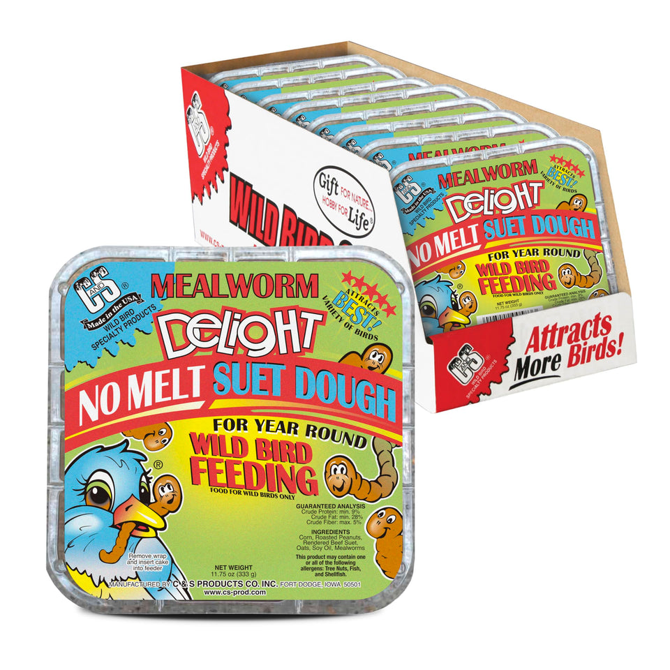 C&S Mealworm Delight packaging shows easy, year-round use.