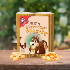 Refill-ready packaging of C&S Nut’n Sweet Corn Squirrelog for low-maintenance feeding