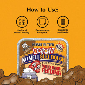 C&S Peanut Butter Delight No Melt Suet Dough woodpeckers at feeder