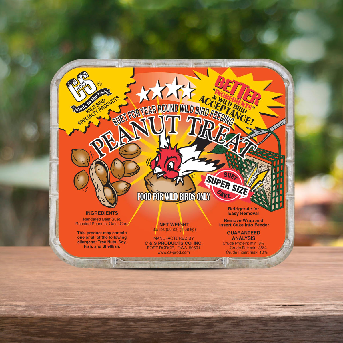 C&S Peanut Suet Treat packaging overview.