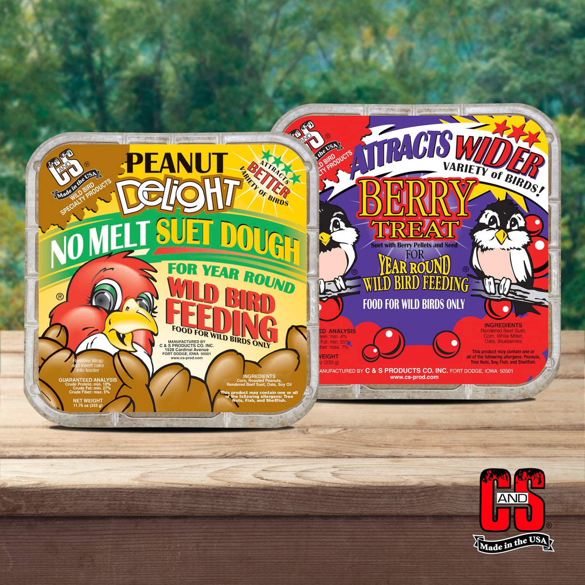 C&S Peanut Delight and Berry attract robins and blue jays