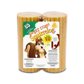 C&S Squirrelog 6-pack hanging-on-feeder shows a dense log reducing waste.