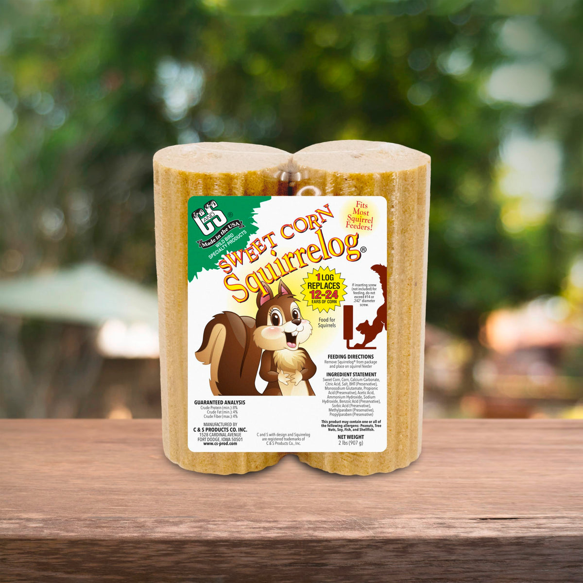 C&S Sweet Corn Squirrelog 6-pack packaging keeps feeding tidy.