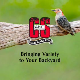C&S Woodpecker Suet Treat USA-made badge signals trusted bird food.
