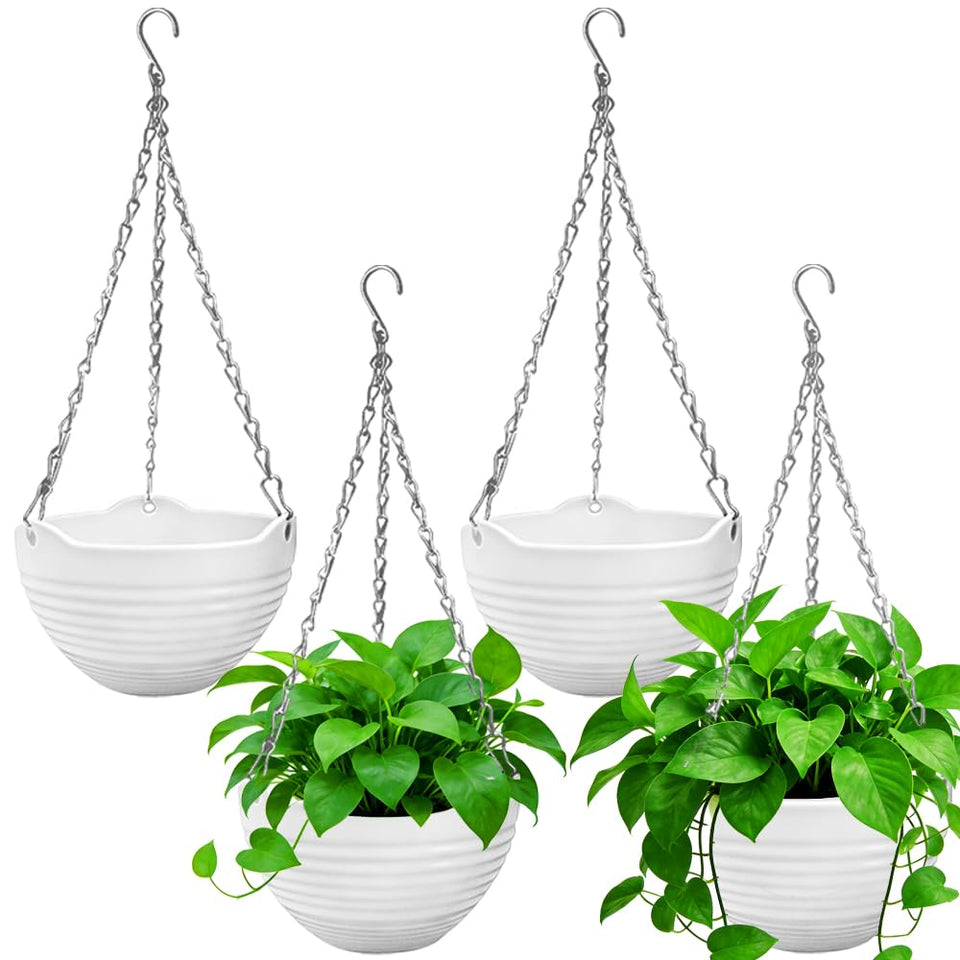 Cshangzei 4-pack 8-inch hanging planters for indoor or outdoor display