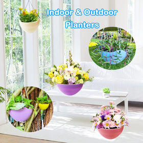 Cshangzei purple planter on chain harness adds color to patios while keeping soil moist