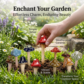 csjzzt glossy glazed ceramic mushrooms resist sun and rain