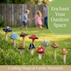 csjzzt 4.7-inch tall mushrooms create charming focal points outdoors