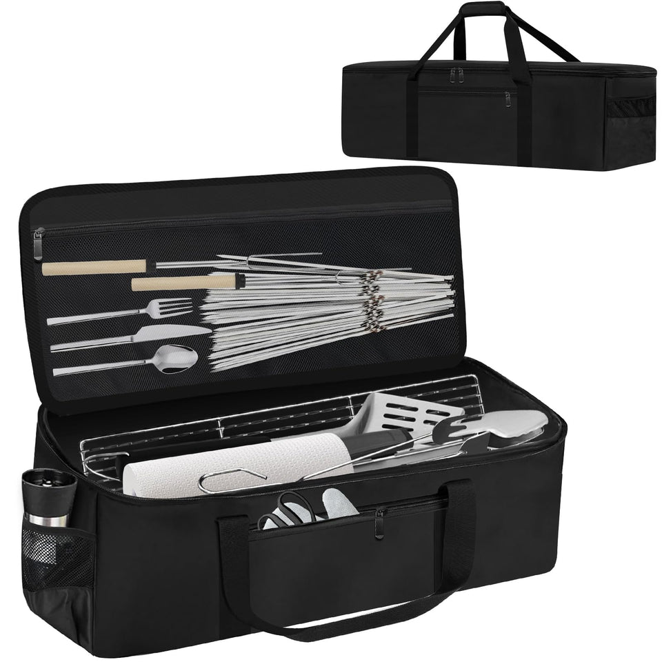 CSOKRE grill tool bag front view showing ample space for long tools