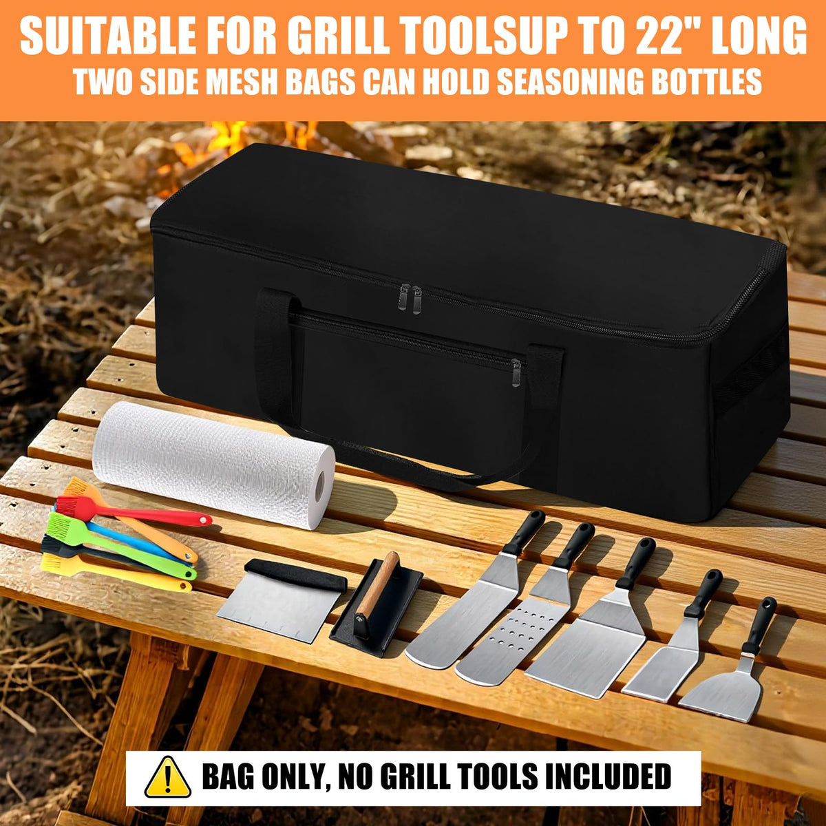 CSOKRE grill tool bag in outdoor setting for camping and picnics