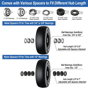 Cubesprings 11x4-5 tire supports up to 330lbs for tough outdoor tasks.