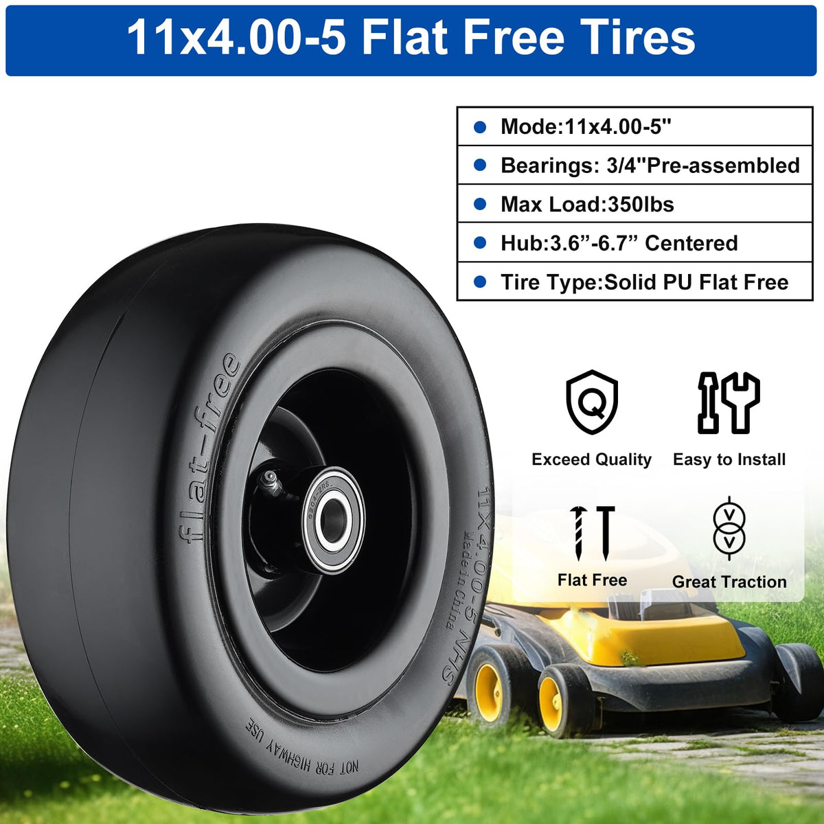 Cubesprings bearing adapter kit enables quick compatibility with many mowers.