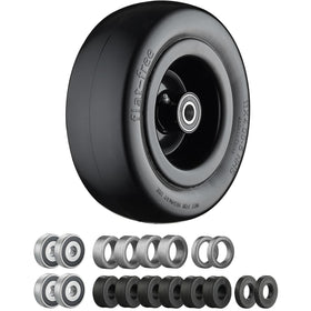 Cubesprings 11x4-5 flat-free front tire ready for maintenance-free mowing.