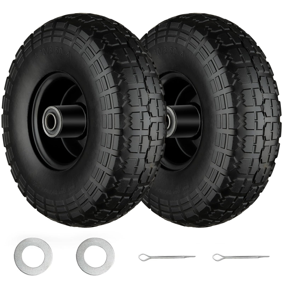 Cubesprings flat-free 10in tire and wheel for puncture-proof outdoor carts