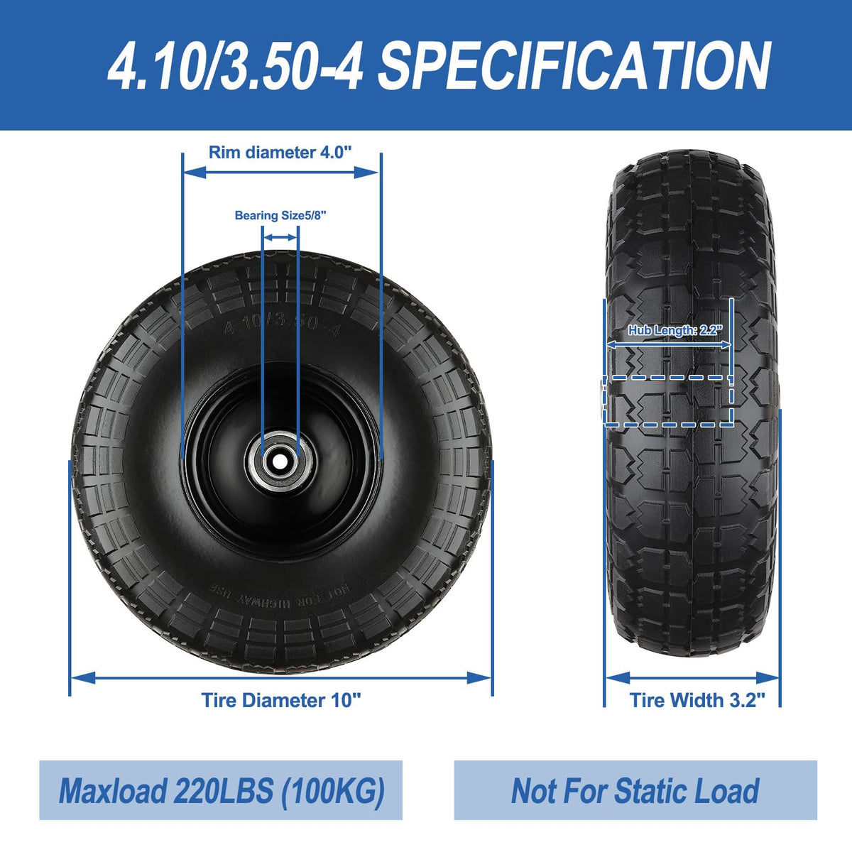 Cubesprings polyurethane foam tire close-up showing maintenance-free design