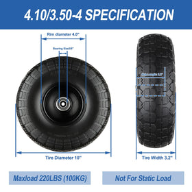 Cubesprings polyurethane foam tire close-up showing maintenance-free design