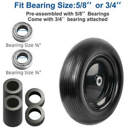 Cubesprings ribbed tread tire delivers strong traction on rough and wet surfaces.