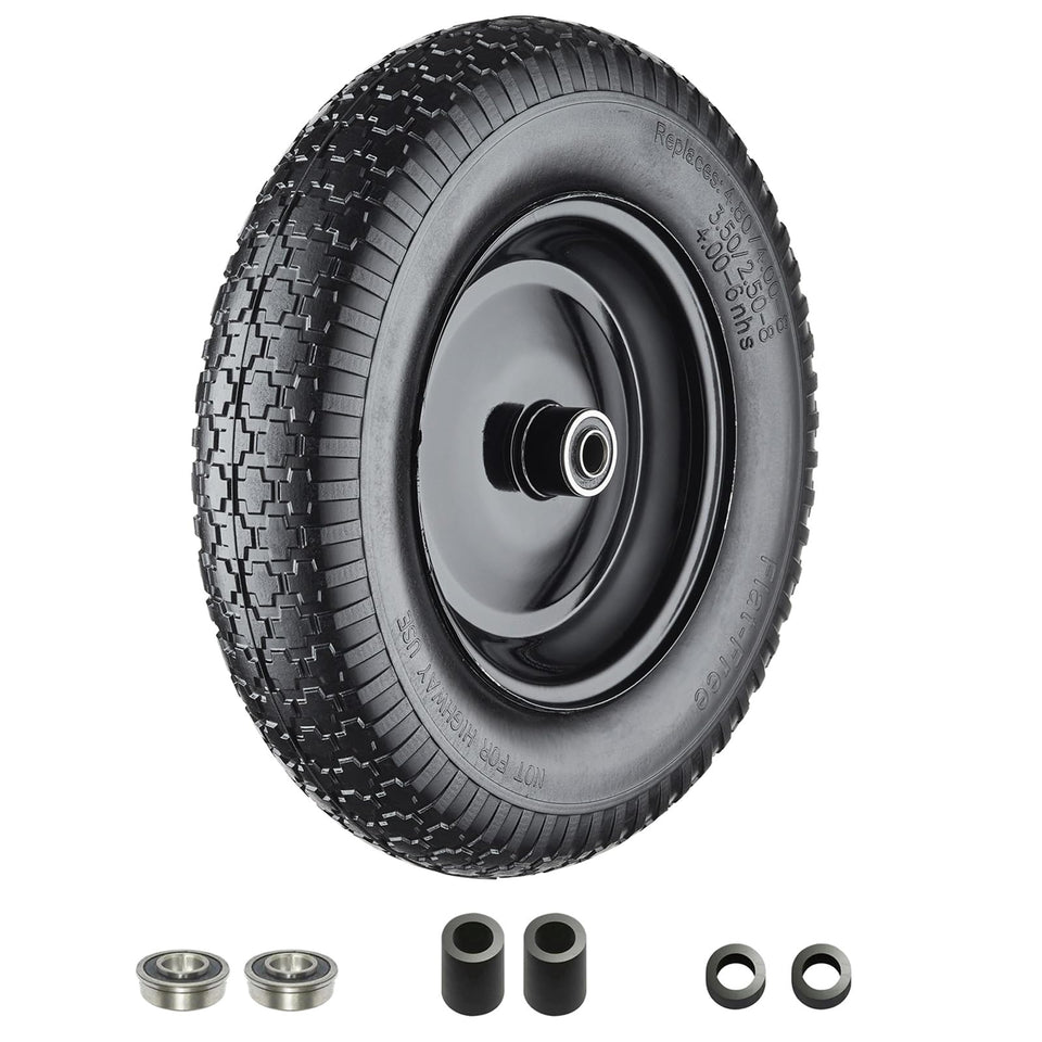 Cubesprings 14.5 inch flat-free wheelbarrow tire ready for outdoor use and puncture resistance