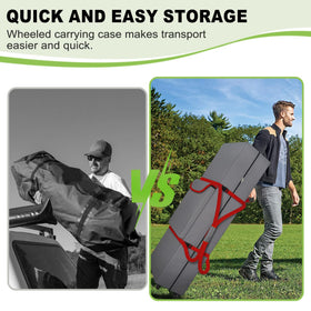 Cuddly Nest wheeled canopy bag bottom wheels enable smooth movement on grass and pavement.
