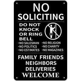 CUDIG no-soliciting sign for front door in aluminum communicates rules clearly to visitors.