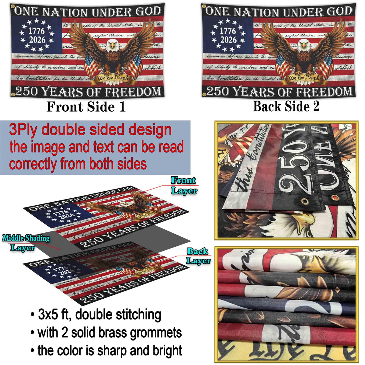 Cuiliqun 3ply flag exterior yard decoration for patriotic occasions