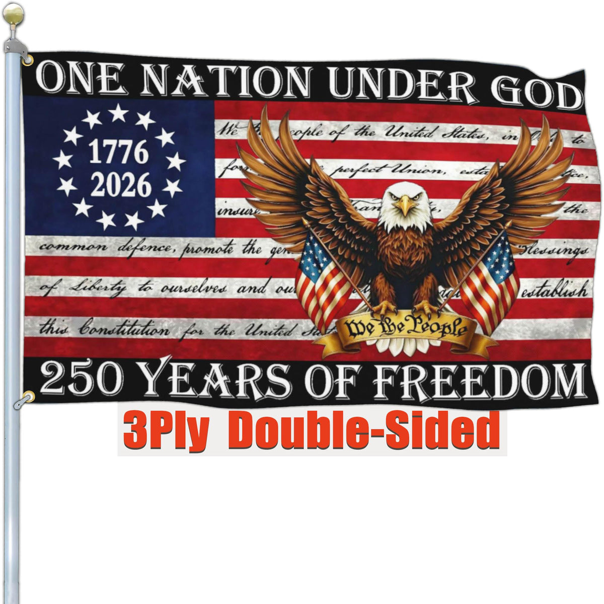 Cuiliqun 250th anniversary flag front view for durable outdoor display