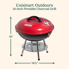 Cuisinart portable grill dual vent system for precise temperature control