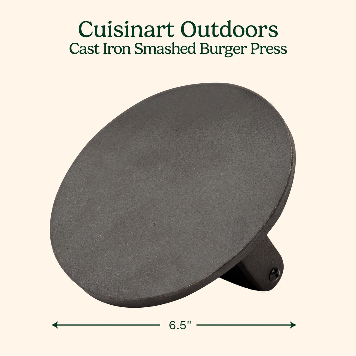 Cuisinart burger press flat edge creates a crispy crust for smash burgers.