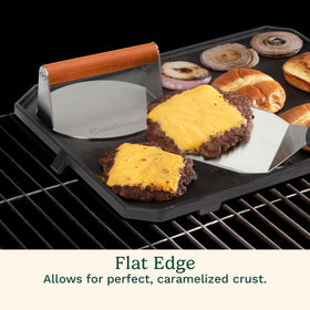 Cuisinart burger press used on griddle or grill for versatile cooking